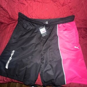 Puma AMG Black and Pink Shorts